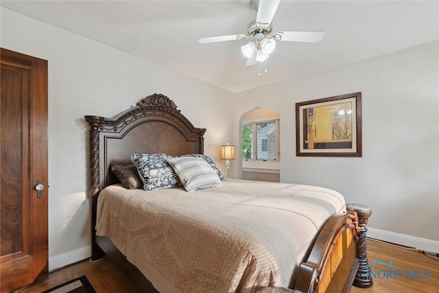 2917 Goddard Rd, Toledo, OH 43606 - bedroom featuring wood finished floors and ceiling fan