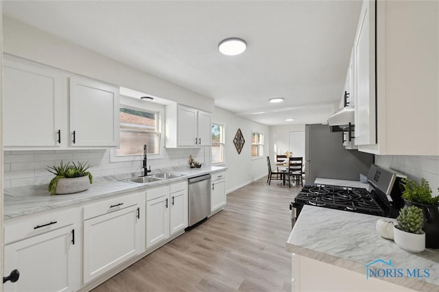 1006 Brookley Blvd, Toledo, OH 43607 - kitchen featuring a sink, stainless steel appliances, backsplash, white cabinets, and recessed lighting