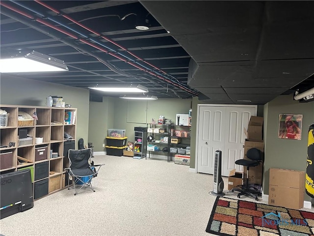 8828 Cedar Bend Rd, Sylvania, OH 43560 - finished below grade area with carpet flooring and baseboards