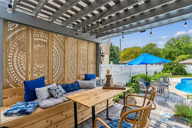 713 N Vine St, Fostoria, OH 44830 - view of patio featuring a pergola