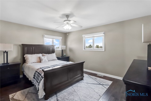 3130 Steeple Chase Ln, Perrysburg, OH 43551 - bedroom featuring baseboards, wood finished floors, and ceiling fan