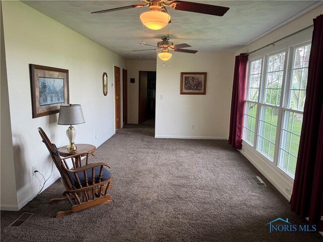 V-437 State Route 108, Napoleon, OH 43545 - sitting room with carpet, ceiling fan, and baseboards