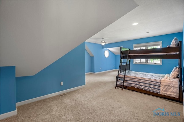 16890 W River Rd, Bowling Green, OH 43402 - bedroom with carpet flooring, baseboards, and ceiling fan