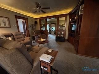 443 E 4th St, Ottawa, OH 45875 - carpeted home theater room featuring a ceiling fan