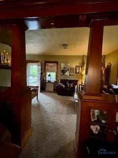 443 E 4th St, Ottawa, OH 45875 - corridor with decorative columns and carpet floors