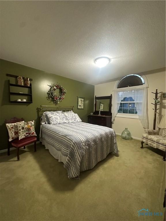 1245 Countryside Dr, Findlay, OH 45840 - carpeted bedroom featuring a textured ceiling