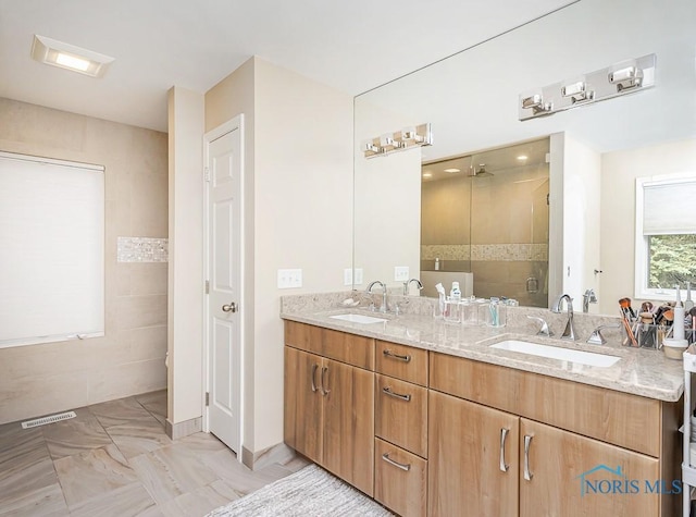 7559 Peachtree Ln, Sylvania, OH 43560 - full bathroom with a shower stall and double vanity