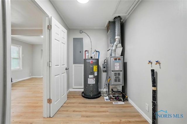 130 Vine St, Risingsun, OH 43457 - utility room featuring electric water heater and electric panel