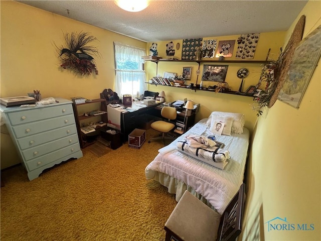 828 Louisiana Ave, Perrysburg, OH 43551 - carpeted bedroom featuring a textured ceiling and a desk