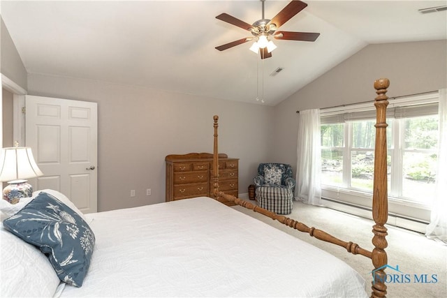 7915 W Bancroft St, Toledo, OH 43617 - carpeted bedroom with vaulted ceiling and ceiling fan