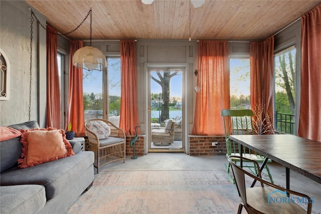 25581 Normandy Rd, Perrysburg, OH 43551 - sunroom featuring wood ceiling and a water view