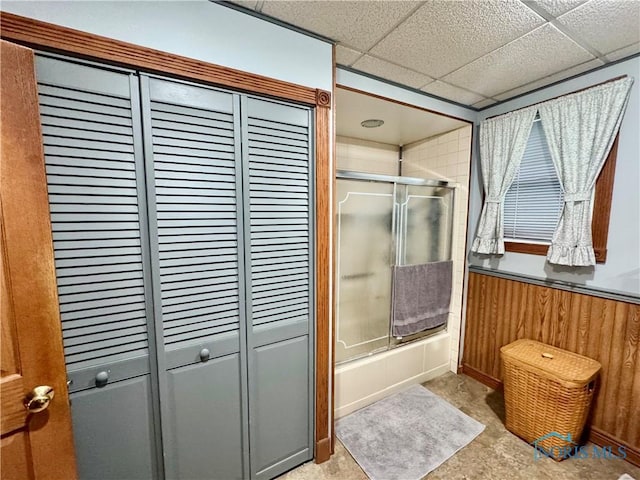 118 N Maple St, Hicksville, OH 43526 - bathroom featuring combined bath / shower with glass door and a closet