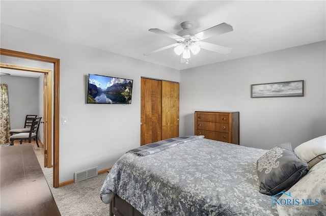 1796 Bucklew Dr, Toledo, OH 43613 - bedroom featuring a closet, carpet floors, and a ceiling fan