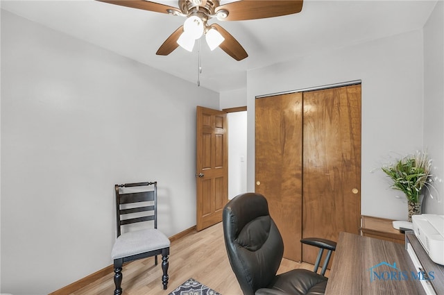 1796 Bucklew Dr, Toledo, OH 43613 - home office with light wood-style flooring and ceiling fan