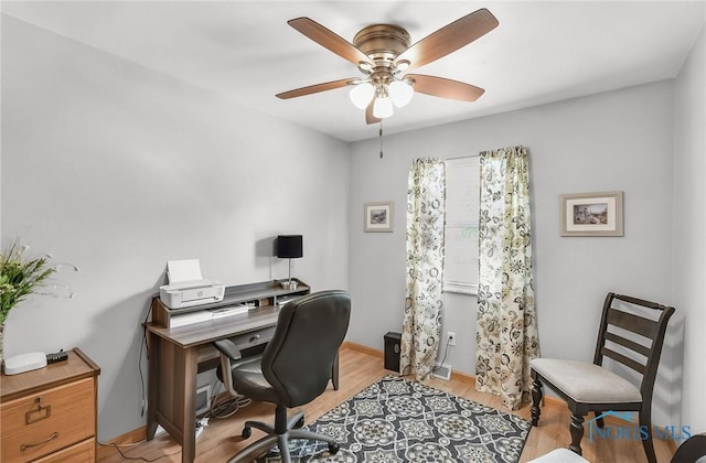 1796 Bucklew Dr, Toledo, OH 43613 - office space featuring ceiling fan and light wood-type flooring