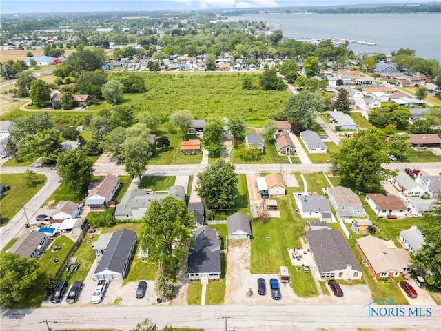 254 N Worthy St, Marblehead, OH 43440 - aerial perspective of suburban area featuring a large body of water