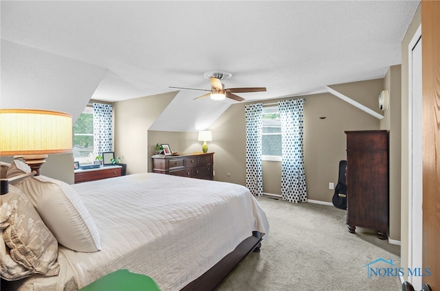 826 Touraine Ave, Bowling Green, OH 43402 - bedroom featuring carpet floors, lofted ceiling, a ceiling fan, and baseboards