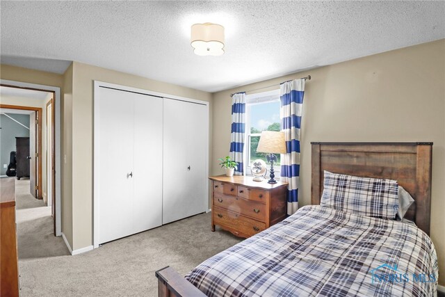 826 Touraine Ave, Bowling Green, OH 43402 - bedroom with carpet, a closet, and a textured ceiling