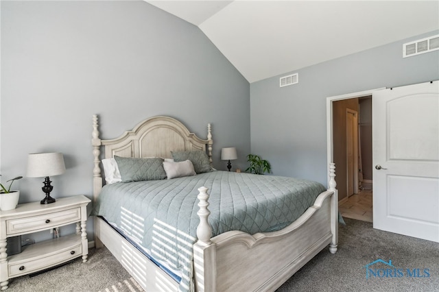 1209 Apache Dr, Wauseon, OH 43567 - bedroom featuring vaulted ceiling and carpet