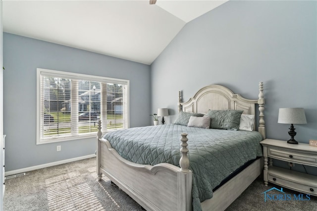 1209 Apache Dr, Wauseon, OH 43567 - carpeted bedroom featuring lofted ceiling and baseboards