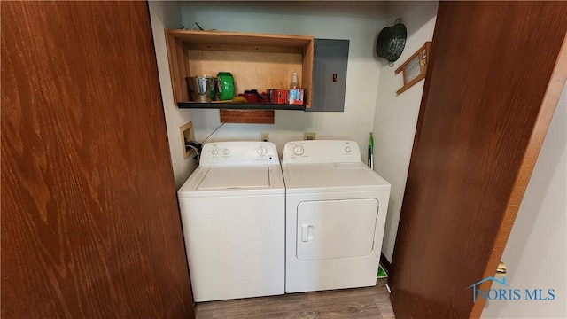 2384 State Route 109, Delta, OH 43515 - washroom with washer and dryer and wood finished floors