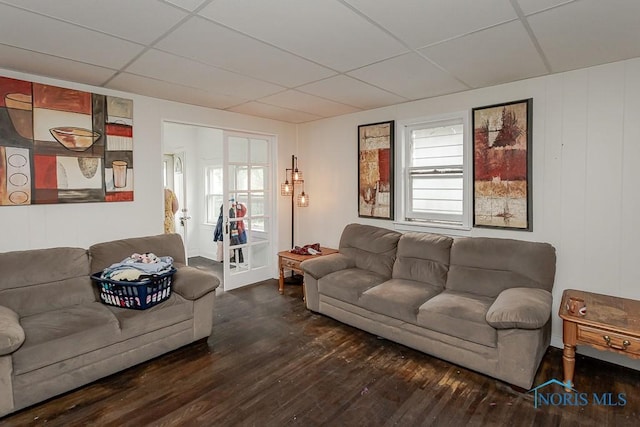 635 Plymouth St, Toledo, OH 43605 - living area with a paneled ceiling and hardwood / wood-style floors
