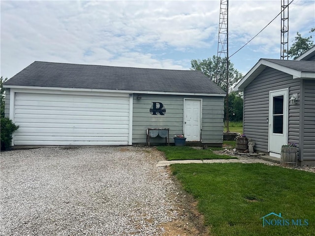 2546 State Route 66, Cloverdale, OH 45827 - garage featuring gravel driveway
