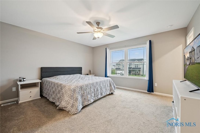 8805 Birchfield Rd, Sylvania, OH 43560 - bedroom featuring carpet flooring, baseboards, and ceiling fan