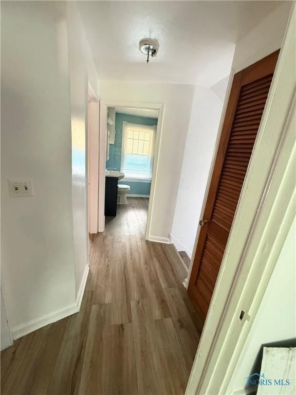5455 Douglas Rd, Toledo, OH 43613 - hall featuring baseboards and wood finished floors