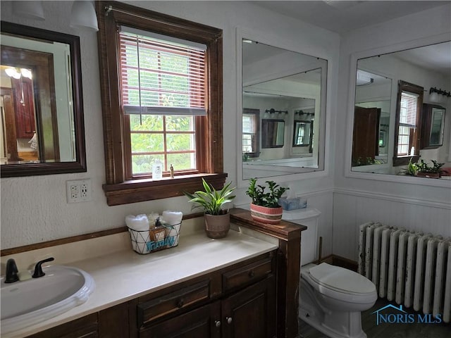 336 Holgate Ave, Defiance, OH 43512 - bathroom featuring radiator, toilet, and vanity