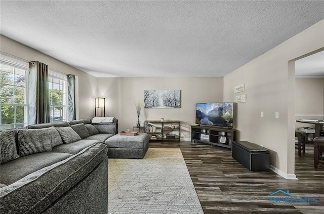 864 Maple Ln, Waterville, OH 43566 - living area featuring wood finished floors and a textured ceiling