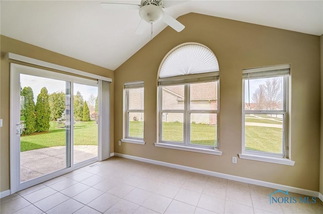 8971 N Park Lake Cir, Sylvania, OH 43560 - unfurnished sunroom featuring vaulted ceiling and plenty of natural light