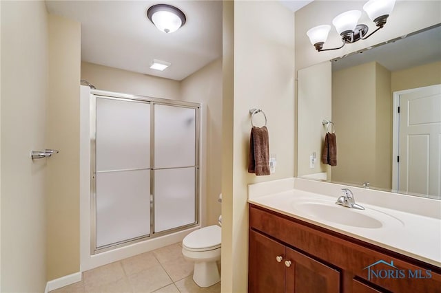 8971 N Park Lake Cir, Sylvania, OH 43560 - bathroom with vanity, a shower stall, and tile patterned floors