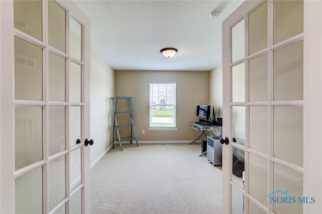 8971 N Park Lake Cir, Sylvania, OH 43560 - home office featuring french doors and carpet floors