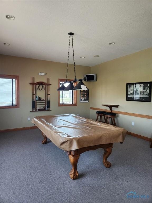 8971 N Park Lake Cir, Sylvania, OH 43560 - game room with carpet, billiards table, and recessed lighting