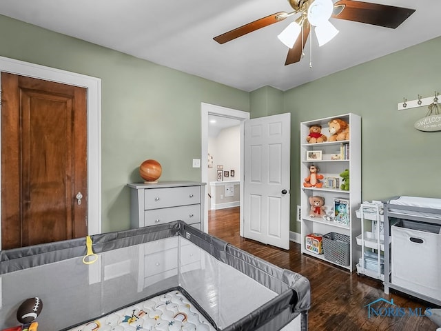 2238 Oak Grove Pl, Toledo, OH 43613 - bedroom with wood finished floors and ceiling fan