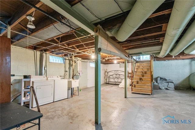 3643 Kershaw Ave, Toledo, OH 43613 - below grade area with separate washer and dryer and stairway