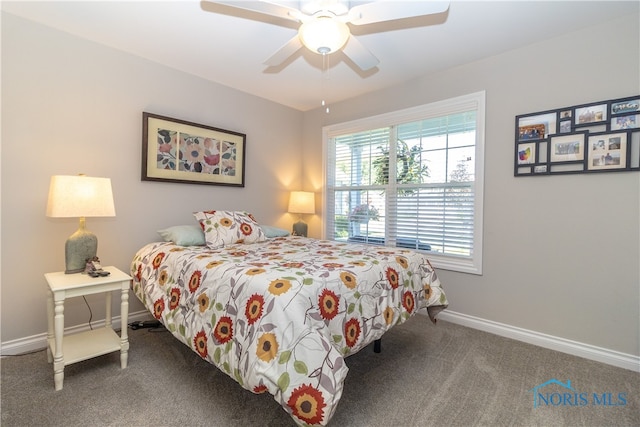 1948 Sunrise Creek Dr, Toledo, OH 43615 - bedroom with carpet, baseboards, and a ceiling fan