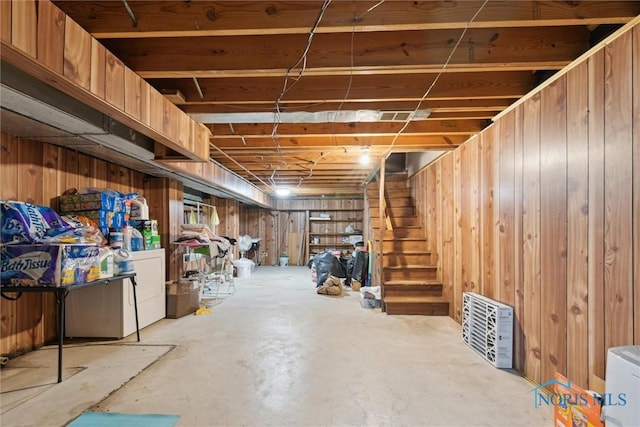 2540 Plum Leaf Ln, Toledo, OH 43614 - unfinished below grade area with stairway and wood walls