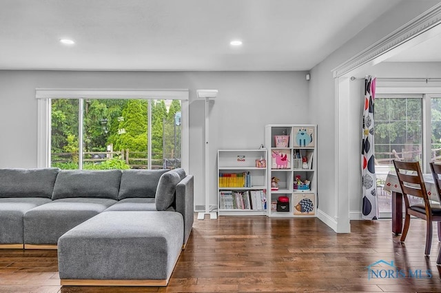 2709 Derby Rd, Ottawa Hills, OH 43615 - living room with hardwood / wood-style floors, healthy amount of natural light, and recessed lighting
