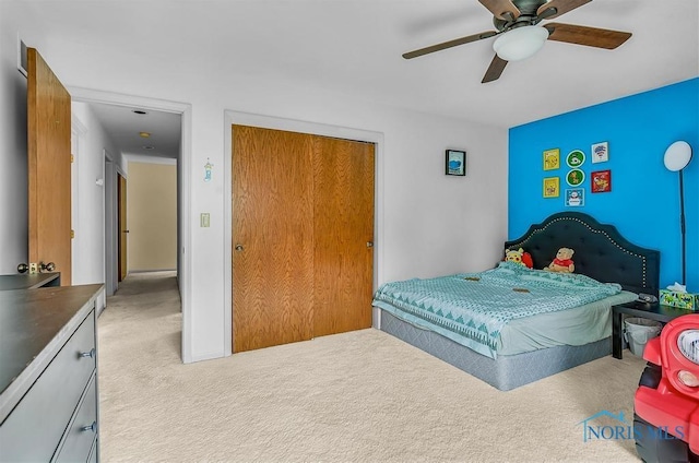 2709 Derby Rd, Ottawa Hills, OH 43615 - carpeted bedroom with ceiling fan and a closet