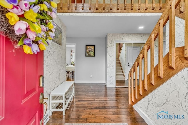 2709 Derby Rd, Ottawa Hills, OH 43615 - entryway with hardwood / wood-style floors and stairway