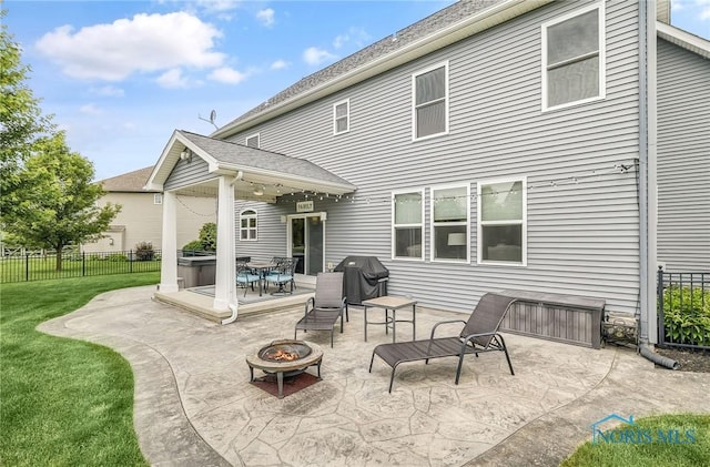 9211 Stable Creek Ct, Sylvania, OH 43560 - view of patio / terrace featuring area for grilling and an outdoor fire pit