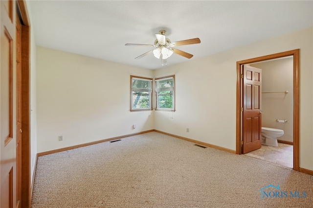 642 Edith Ave, Findlay, OH 45840 - unfurnished bedroom featuring carpet flooring, ensuite bath, ceiling fan, and a closet