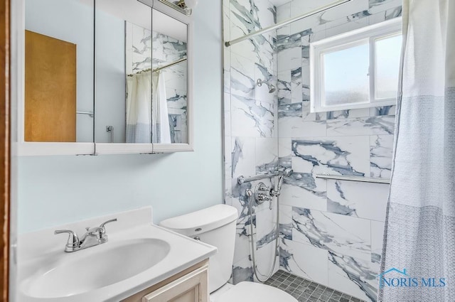 5022 Stengel Ave, Toledo, OH 43614 - bathroom featuring a marble finish shower and vanity