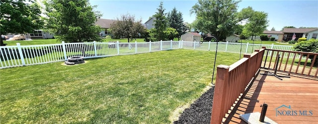 149 Carlee Ln, Findlay, OH 45840 - fenced backyard featuring a deck and a residential view