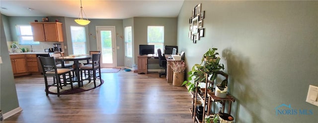 149 Carlee Ln, Findlay, OH 45840 - dining space featuring wood finished floors and a desk