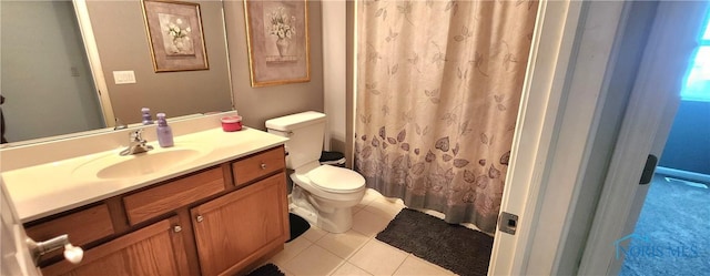 149 Carlee Ln, Findlay, OH 45840 - bathroom with vanity, tile patterned floors, and curtained shower