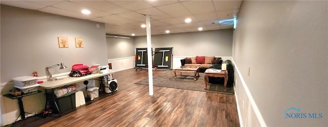 149 Carlee Ln, Findlay, OH 45840 - interior space featuring wood finished floors, a drop ceiling, and recessed lighting
