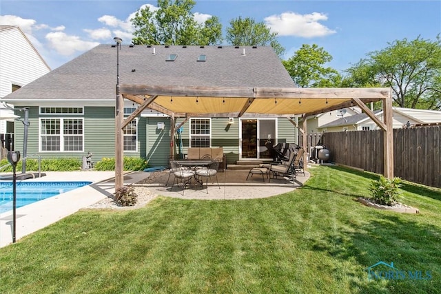 440 W 3rd St, Perrysburg, OH 43551 - back of house with a fenced backyard, a patio area, and a shingled roof